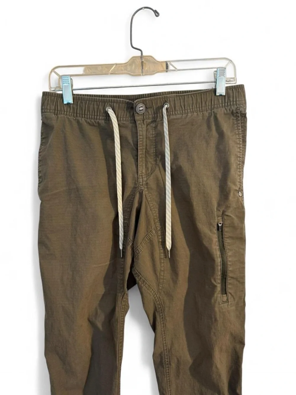 Vuori Ripstop Climber Pant Army Green Drawstring Hiking S
